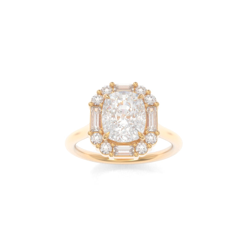 Solitaire elongated store cushion cut