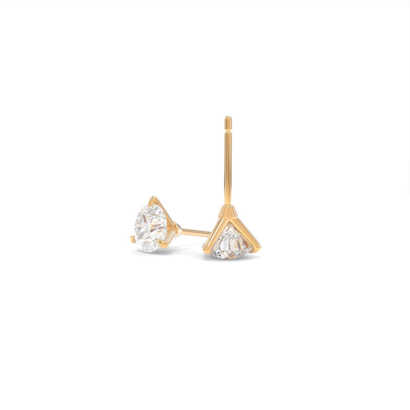 14K Yellow Gold 5mm Round Moissanite Studs