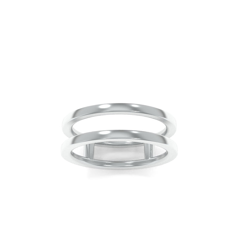 Solid Double Band Ring Sterling Silver