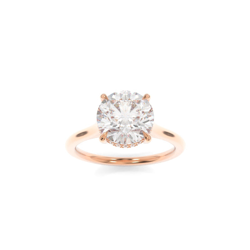 3.5 Ctw Solitaire Round-Cut Engagement Ring in 18K Gold