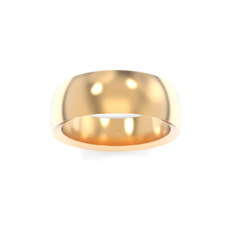 Inverted Bevel Band 7.00mm 18K Champagne Gold / True Gem Recycled / 7.25-12