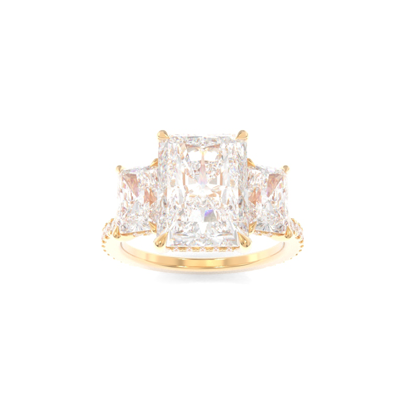 Kesslers 3ct. t.w. Radiant Cut Newborn Lab Created 3-Stone Anniversary Ring  in 14K White Gold AWD3N337725 - Kesslers Diamonds